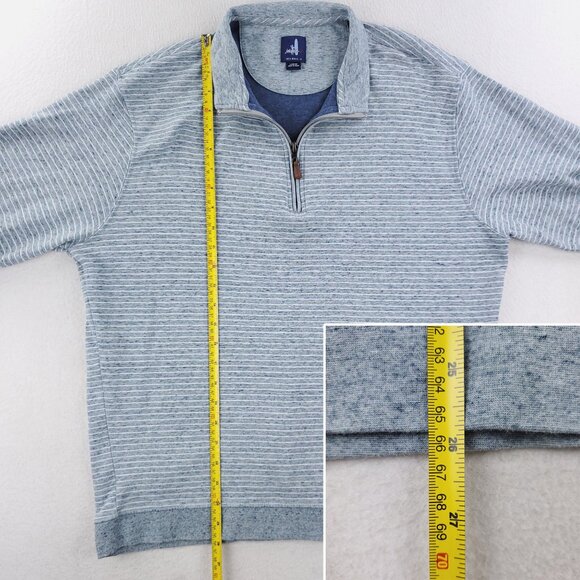 Johnnie-O Skiles Sweater Quarter 1/4 Zip Pullover Striped Soft Men's Large - Picture 7 of 11